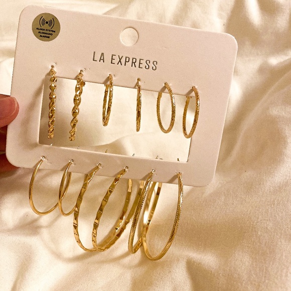 Hoop Earrings Gold and Silver - Picture 3 of 4